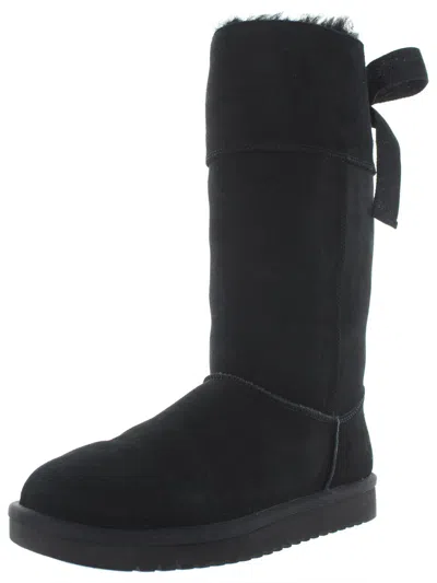 Shop Koolaburra Andrah Tall Womens Suede Tall Winter Boots In Black