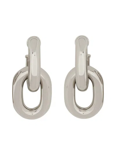 Shop Rabanne Double Hoop Earrings Xl Link In Silver