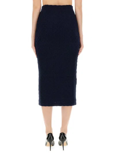 Shop Self-portrait Midi Skirt In Blue