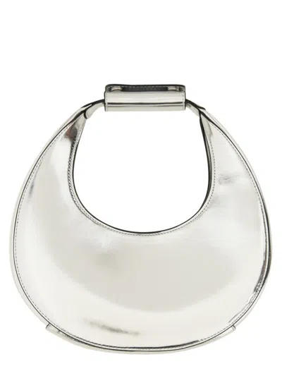 Shop Staud "mini Moon" Bag In Silver