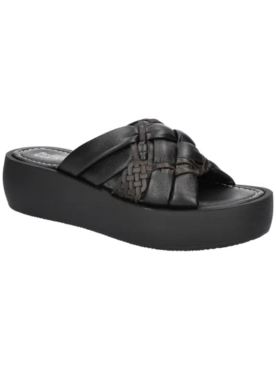 Shop Bella Vita Ned Italy Womens Leather Slip On Flatform Sandals In Black