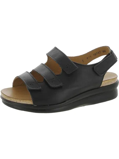 Shop Barefoot Freedom Bonita Womens Leather Open Toe Slingback Sandals In Black