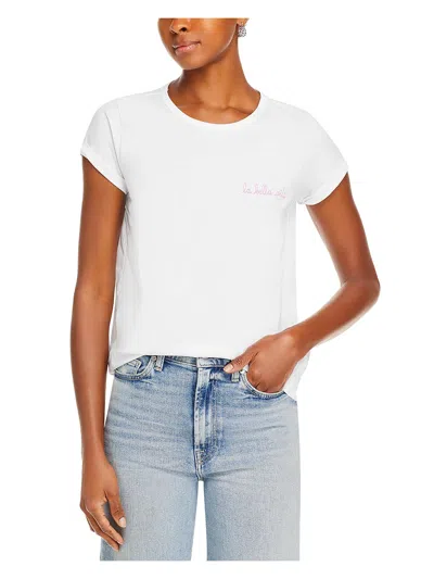 Shop Maison Labiche Poitou La Bella Womens Cotton Embroidered T-shirt In White