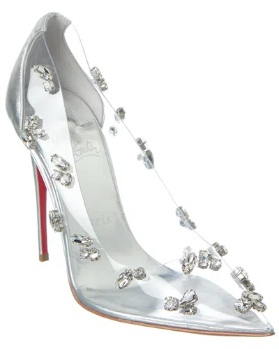 Christian Louboutin Degraqueen Embellished Pumps 100 In Silver