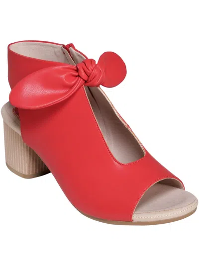 Shop Good Choice Kimora Womens Faux Leather Bow Peep-toe Heels In Red