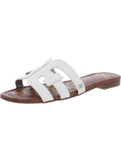 Shop Sam Edelman Bay Womens Leather Flat Sandals In White