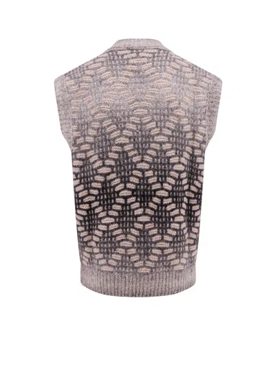 Shop Roberto Collina Alpaca Blend Vest With All-over Embroideries