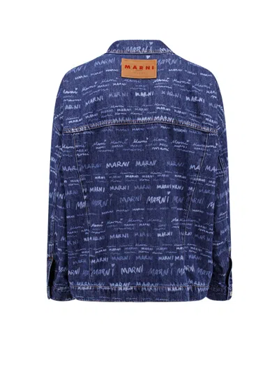 Shop Marni Mega Denim Jacket In Blu
