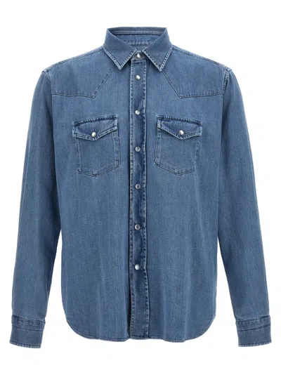 Shop Tom Ford Denim Shirt Shirt, Blouse Light Blue