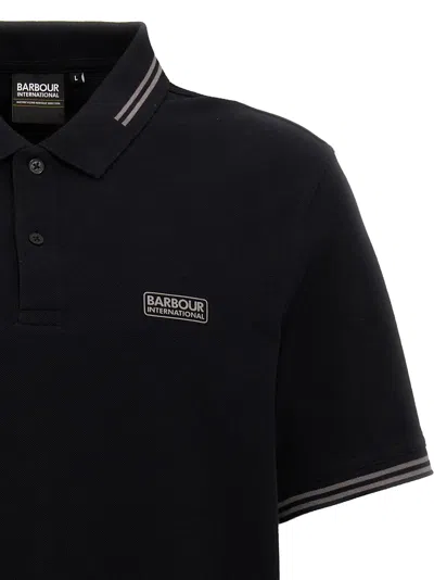 Shop Barbour International Essential Tipped Polo Black