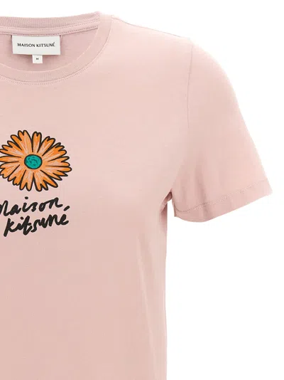 Shop Maison Kitsuné Floating Flower T-shirt Pink