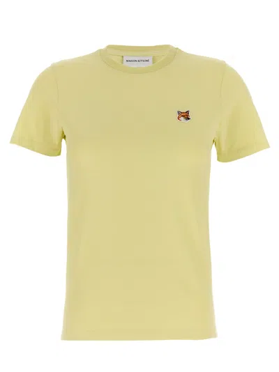 Shop Maison Kitsuné Fox Head T-shirt Yellow