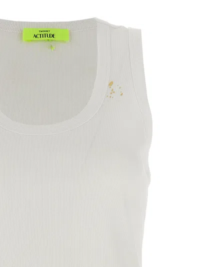Shop Twinset Gold Detail Top Tops White