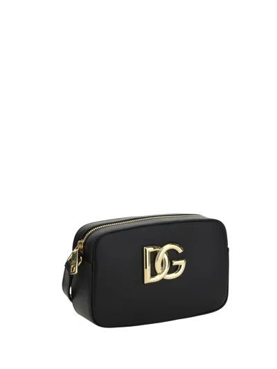 Shop Dolce & Gabbana Leather Shoulder Bag With Metal Monogram