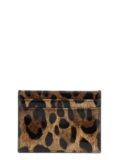Shop Dolce & Gabbana Leopard Print Card Holder Wallets, Card Holders Multicolor