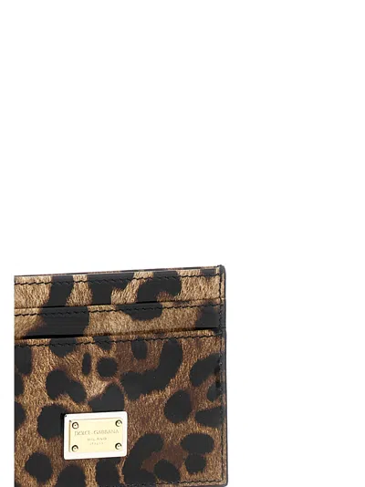 Shop Dolce & Gabbana Leopard Print Card Holder Wallets, Card Holders Multicolor