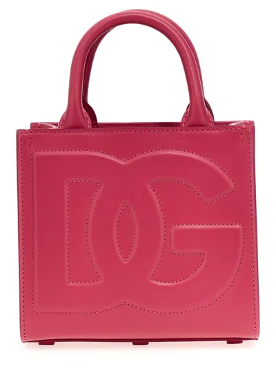 Shop Dolce & Gabbana Logo Shopping Bag Tote Bag Fuchsia