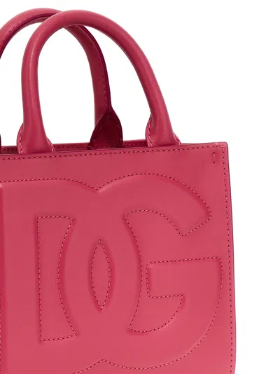 Shop Dolce & Gabbana Logo Shopping Bag Tote Bag Fuchsia