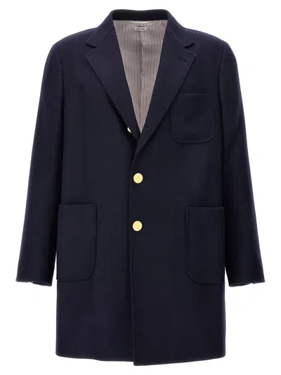 Shop Thom Browne Uncostructed Chesterfield Coats, Trench Coats Blue