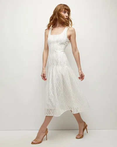 Shop Veronica Beard Jolie Cotton Eyelet Dress In White