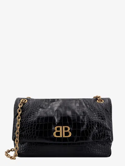 Shop Balenciaga Woman Monaco Woman Black Shoulder Bags