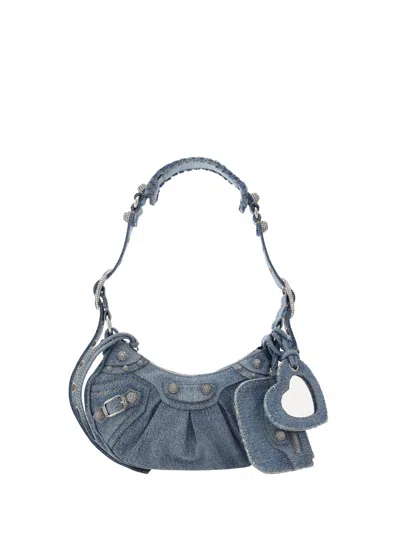 Shop Balenciaga Women Le Cagole Shoulder Bag In Blue