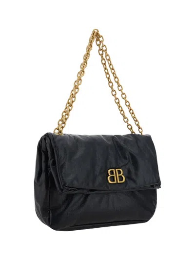 Shop Balenciaga Women Medium Monaco Shoulder Bag In Black
