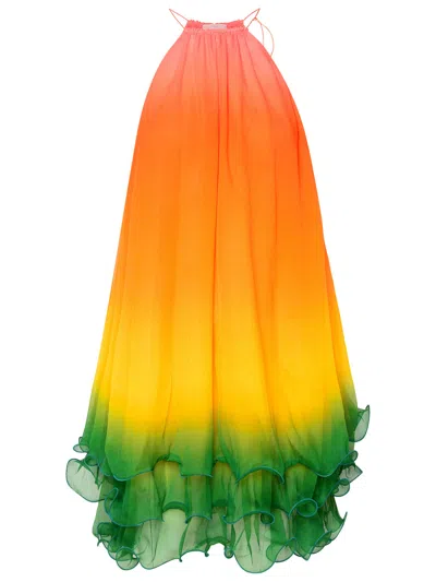 Shop Casablanca Woman  Multi Silk Dress In Multicolor