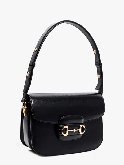 Shop Gucci Woman Horsebit 1955 Woman Black Shoulder Bags