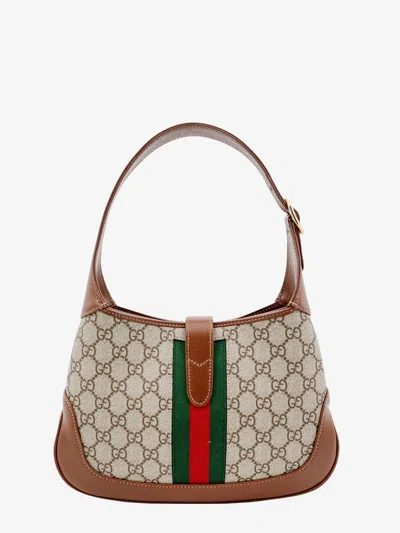 Shop Gucci Woman Jackie 1961 Woman Beige Shoulder Bags In Cream