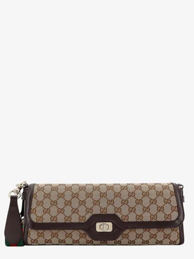 Shop Gucci Woman Luce Woman Brown Shoulder Bags