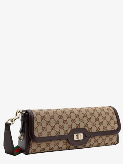 Shop Gucci Woman Luce Woman Brown Shoulder Bags