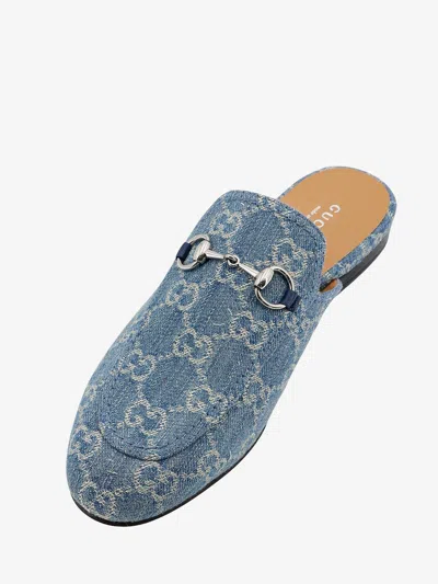 Shop Gucci Woman Princetown Woman Blue Sandals