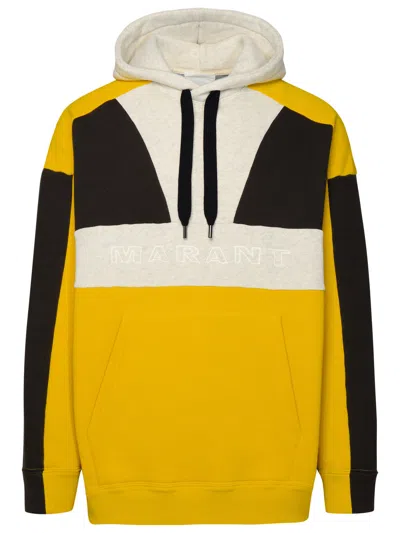 Shop Isabel Marant 'wasil' Yellow Cotton Blend Sweatshirt Man
