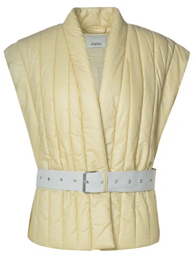 Shop Isabel Marant 'ajali' Ecru Cotton Blend Jacket Woman In Cream