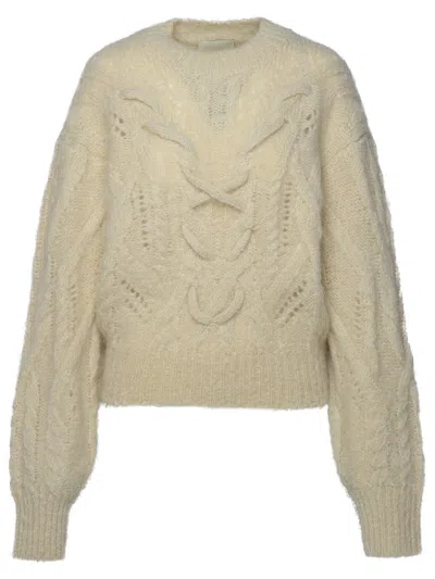 Shop Isabel Marant 'eline' Beige Mohair Blend Sweater Woman In Cream