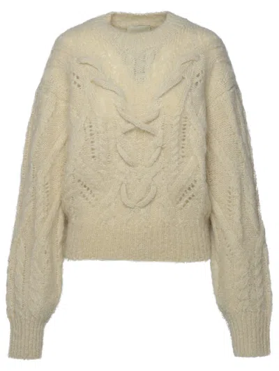 Isabel Marant Round Neck Long-sleeved Sweater In Cream