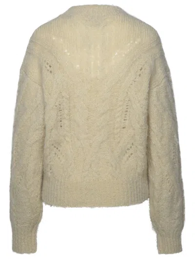 Shop Isabel Marant Woman  'eline' Beige Mohair Blend Sweater In Cream