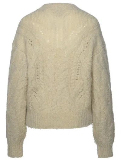 Shop Isabel Marant 'eline' Beige Mohair Blend Sweater Woman In Cream