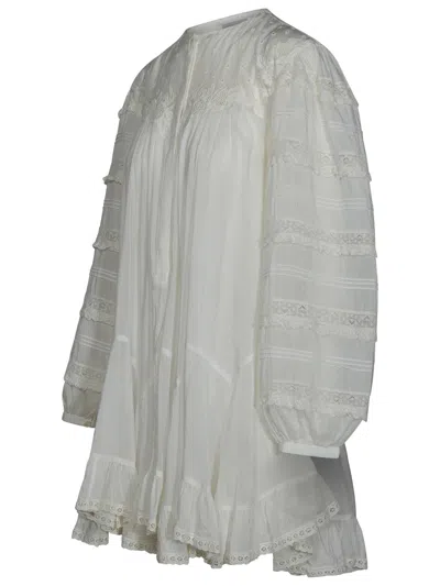 Shop Isabel Marant Woman  'gyliane' Dress In White Silk Blend