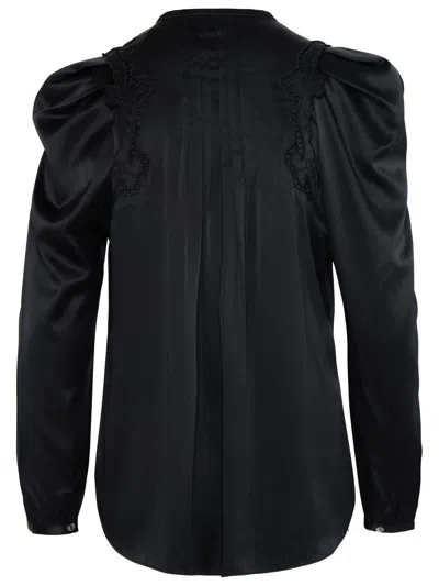Shop Isabel Marant 'joanea' Black Silk Blend Shirt Woman