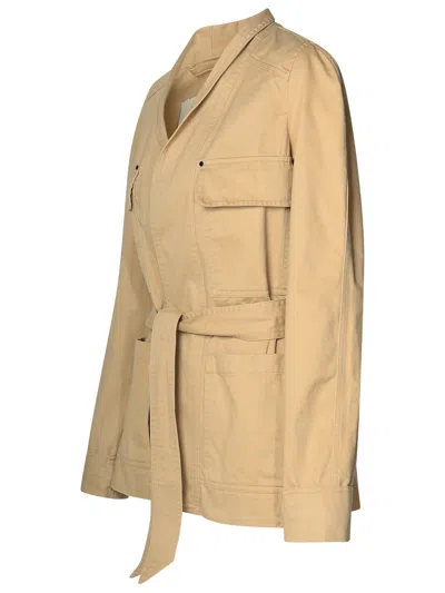 Shop Isabel Marant 'loetizia' Beige Cotton Jacket Woman In Cream