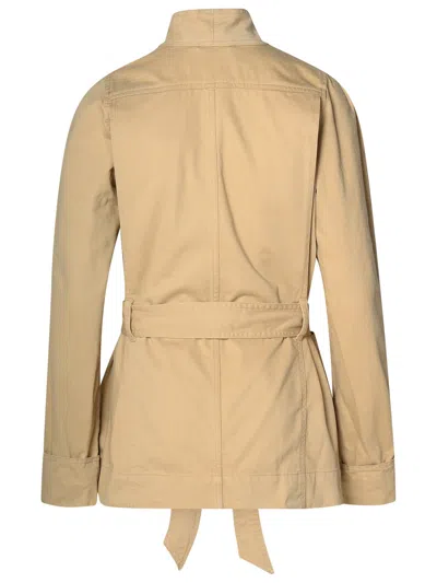 Shop Isabel Marant 'loetizia' Beige Cotton Jacket Woman In Cream