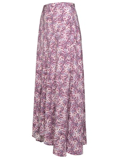 Shop Isabel Marant Woman  'sakura' Mallow Silk Blend Skirt In Purple
