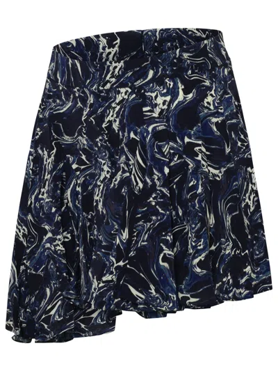 Shop Isabel Marant Woman  'teyana' Blue Silk Skirt