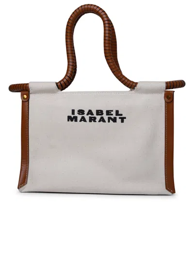 Shop Isabel Marant Woman  'toledo' Ecru Cotton Mini Bag In Cream
