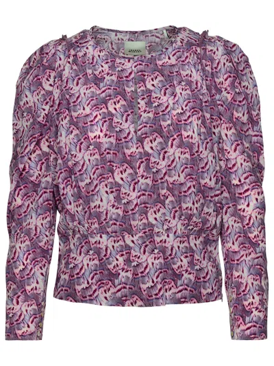 Shop Isabel Marant Woman  'zarga' Blouse In Mauve Silk Blend In Purple