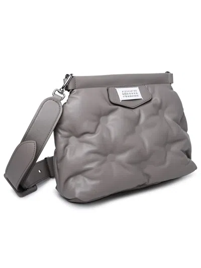Shop Maison Margiela Woman  'glam Slam' Taupe Nappa Leather Crossbody Bag In Gray