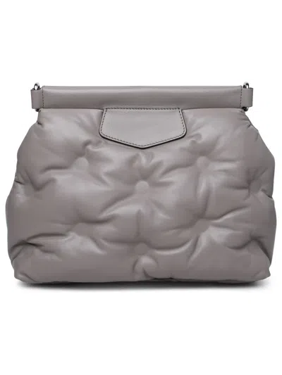 Shop Maison Margiela Woman  'glam Slam' Taupe Nappa Leather Crossbody Bag In Gray