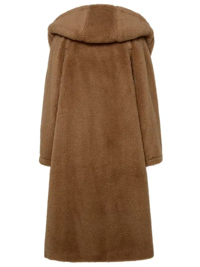 Shop Max Mara Woman  'apogeo' Teddy Camel Coat In Cream